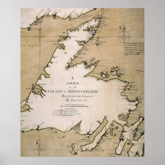 COOK: NEWFOUNDLAND, 1763 POSTER (Voorkant)