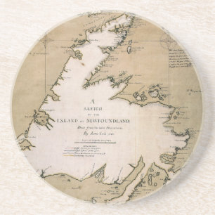 COOK: NEWFOUNDLAND, 1763 ZANDSTEEN ONDERZETTER