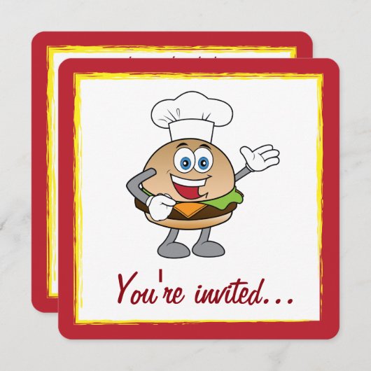 Cook-out met Cheeseburger Kaart (Voorkant / Achterkant)