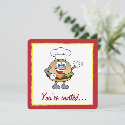 Cook-out met Cheeseburger Kaart (Staand voorkant)