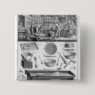 Cook, Pastrycook, Caterer Vierkante Button 5,1 Cm