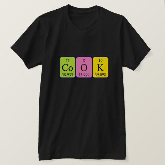 Cook periodiek shirt van het lijstwoord (Design voorkant)