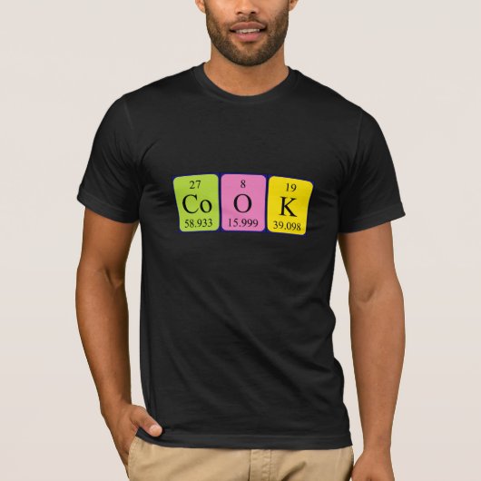 Cook periodiek shirt van het lijstwoord (Voorkant)