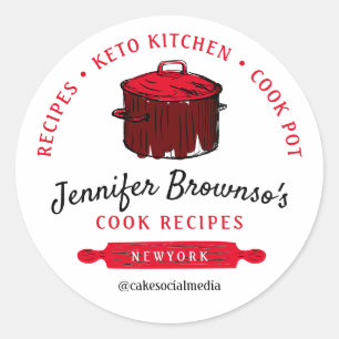 Cook Pot Recipes Food Blog Ronde Sticker