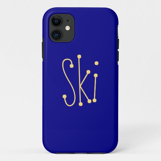 Cook SKI Tekst Vet Kleurrijke Royal Blue Achtergro Case-Mate iPhone Case (Achterkant)