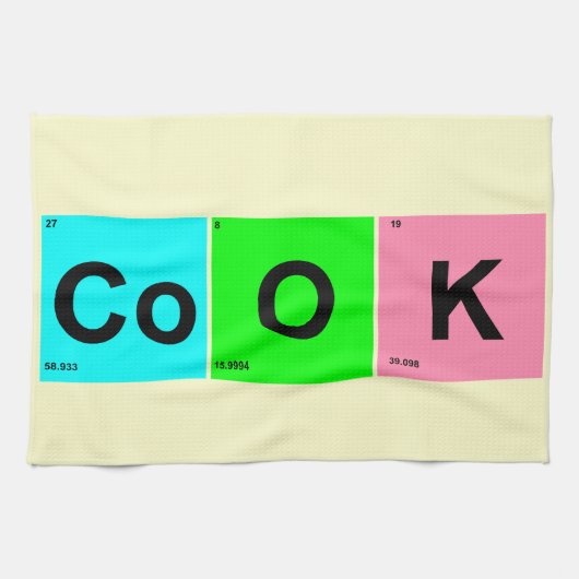 Cook Squares Periodic Table Design of Elements Theedoek (Horizontaal)