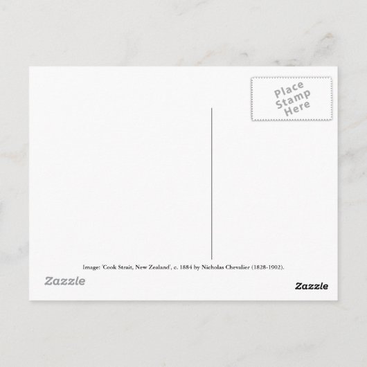 'Cook Strait, New Zealand' - Nicholas Chevalier Briefkaart (Achterkant)