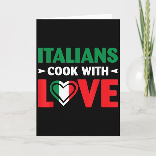 Cook With Love Italian Chef Funny Sayings Quotes Kaart (Voorkant)