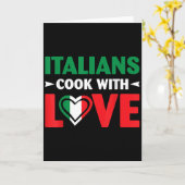 Cook With Love Italian Chef Funny Sayings Quotes Kaart (Gele Bloem)