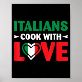 Cook With Love Italian Chef Funny Sayings Quotes  Poster (Voorkant)