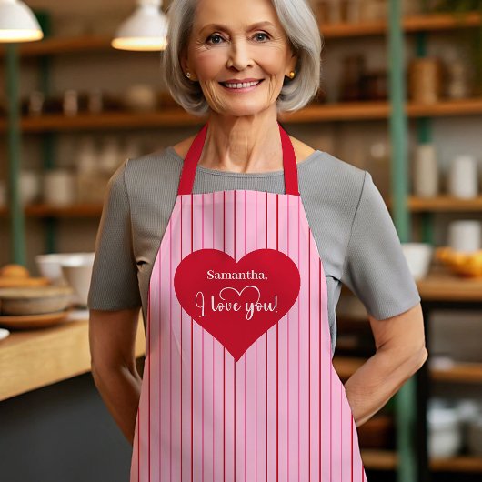 Cook With Love Personalized Heart Valentine Apron Schort