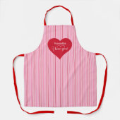 Cook With Love Personalized Heart Valentine Apron Schort (Voorkant)