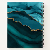 Cookbook Blauwgroen Aqua Blue Agate Geode Gold Mon Notitieboek (Achterkant)