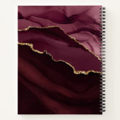 Cookbook Burgundy Paars Agate Geode Gold Monogram Notitieboek (Achterkant)