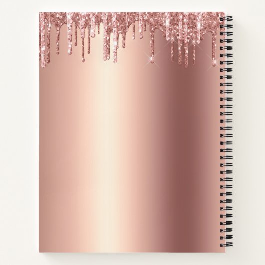 Cookbook Cupcake Roos Gold Copper Glitter Notitieboek (Achterkant)