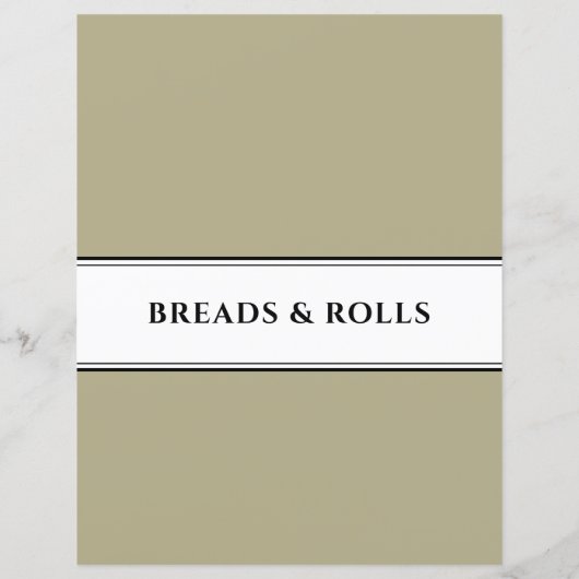 Cookbook Divider | Brood en rollen | Sage Black Wh (Achterkant)