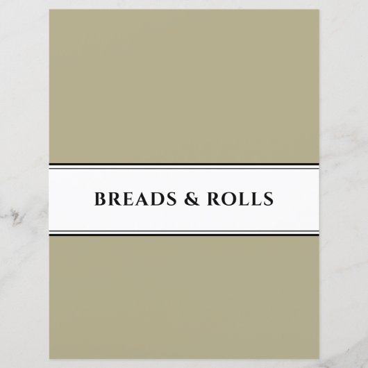 Cookbook Divider | Brood en rollen | Sage Black Wh (Voorkant)