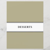 Cookbook Divider | Desserts | Sage Black White (Voorkant)