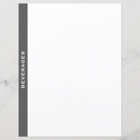 Cookbook Divider | Grijs en wit | Dranken (Achterkant)