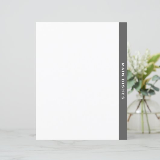 Cookbook Divider | Grijs en wit | Hoofddeksels (Staand voorkant)