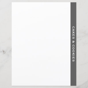 Cookbook Divider   Grijs en wit   Koekjes en koekj