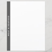 Cookbook Divider | Grijs en wit | Vlees en zeevruc (Achterkant)
