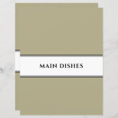 Cookbook Divider | Hoofddeksels | Sage Black White (Voorkant / Achterkant)