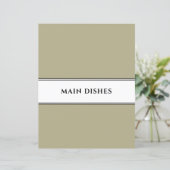 Cookbook Divider | Hoofddeksels | Sage Black White (Staand voorkant)
