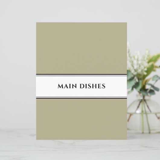 Cookbook Divider | Hoofddeksels | Sage Black White (Staand voorkant)
