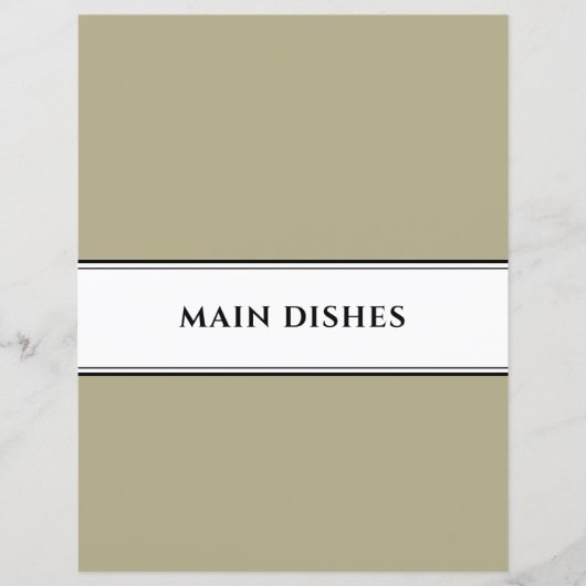 Cookbook Divider | Hoofddeksels | Sage Black White (Voorkant)