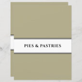 Cookbook Divider | Pie en banketbakken | Sage Blac (Voorkant / Achterkant)