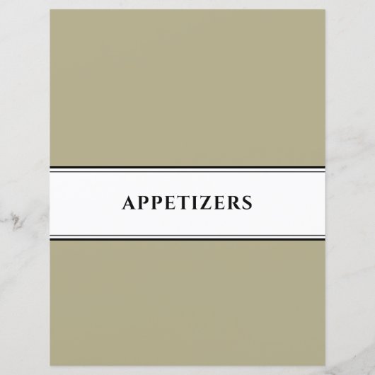 Cookbook Divider | Verzoekers | Sage Black White (Achterkant)
