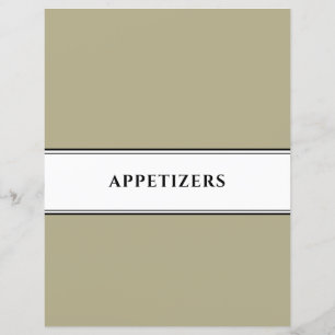 Cookbook Divider Verzoekers Sage Black White