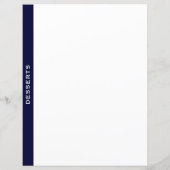 Cookbook Divider | Zeemacht en wit | Desserts (Achterkant)