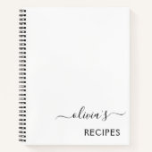 Cookbook Recipe Black White Monogram Notitieboek (Voorkant)