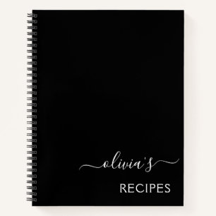 Cookbook Recipe Black White Monogram Notitieboek