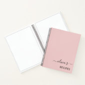 Cookbook Recipe Blush Pink Girly Monogram Notitieboek (Binnen)
