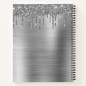 Cookbook Recipe Book Silver Glitter Monogram Notitieboek (Achterkant)