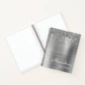 Cookbook Recipe Book Silver Glitter Monogram Notitieboek (Binnen)