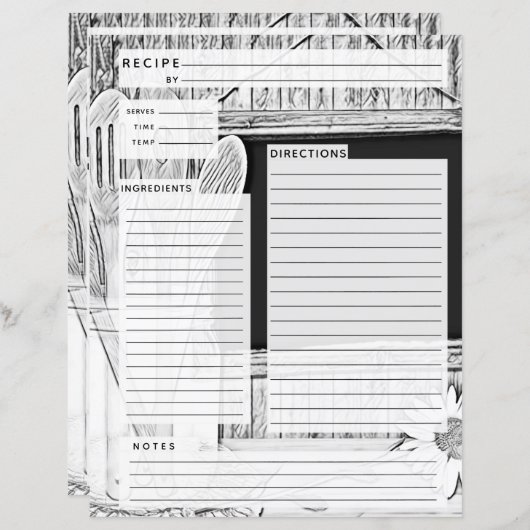 Cookbook Recipe Insert (Voorkant / Achterkant)