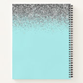 Cookbook Recipe Silver Aqua Blauwgroen Blue Glitte Notitieboek (Achterkant)