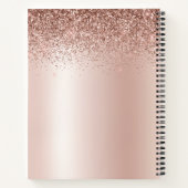 Cookbook Roos Gold Blush Pink Glitter Monogram Notitieboek (Achterkant)