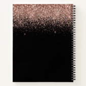 Cookbook Roos Gold Pink Black Glitter Monogram Notitieboek (Achterkant)