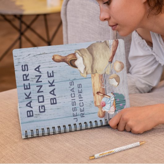 Cookbook Waterverf Recipes Baking Bake Monogram Notitieboek