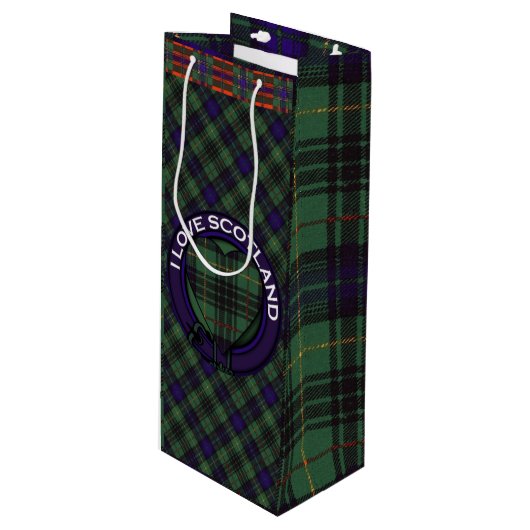 Cooke clan Pset Scottish kiltartan Wijn Cadeautas (Voorkant Gekanteld)