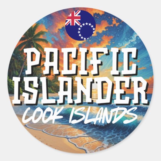 Cookeiland Stille Oceaan Ronde Sticker (Voorkant)