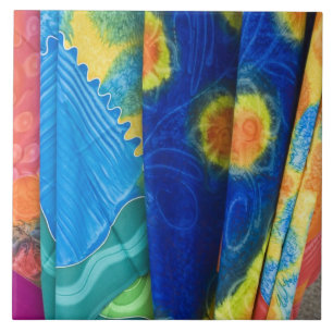 Cookeilanden, Rarotonga. Batik cloth Punanga Nui Tegeltje