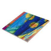 Cookeilanden, Rarotonga. Batik cloth Punanga Nui Tegeltje (Zijkant)