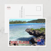 Cookeilanden - Rarotonga-strand - Briefkaart (Voorkant / Achterkant)