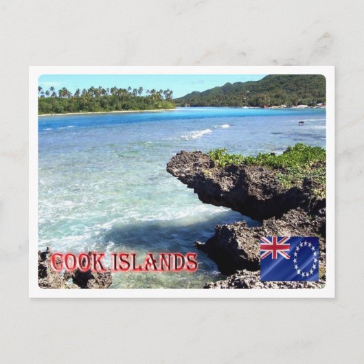 Cookeilanden - Rarotonga-strand - Briefkaart (Voorkant)